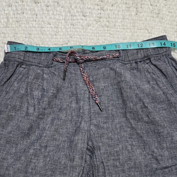Woolrich Drawstring Shorts Linen Blend Navy Blue Heather Size Small - Picture 5 of 9